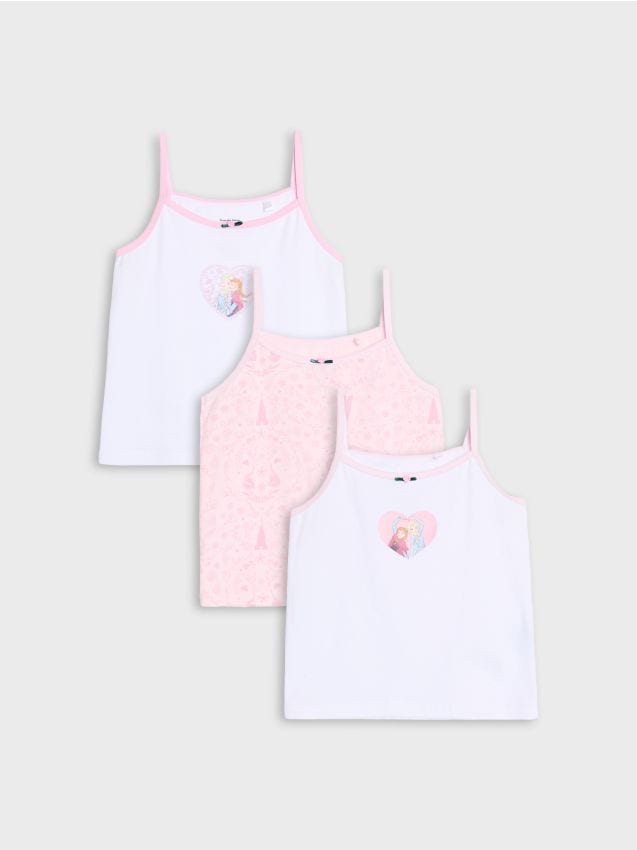 Sinsay - Bawełniane podkoszulki 3 pack Frozen - różowy