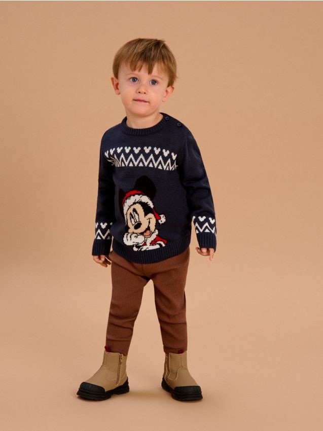 Sinsay - Sveter Mickey Mouse - modrozelená