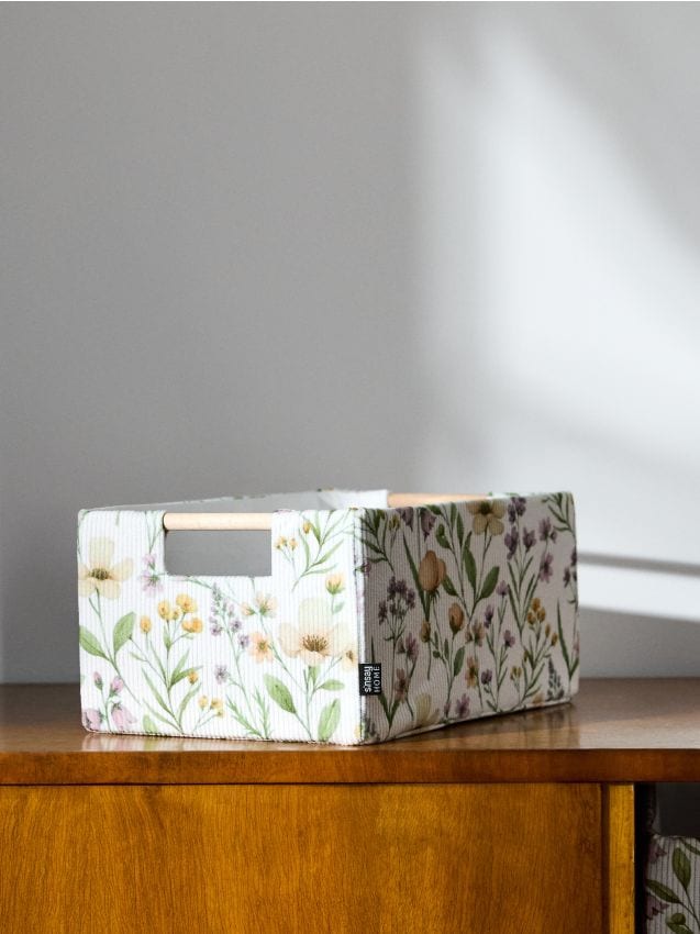 Sinsay - Coș de depozitare cu motiv floral - nude