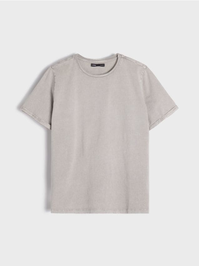 Sinsay - Tricou cu efect prespălat - gri deschis