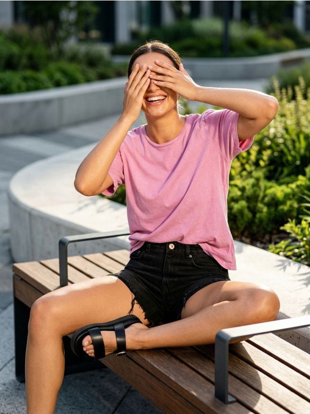 Sinsay - Koszulka z efektem sprania - różowy