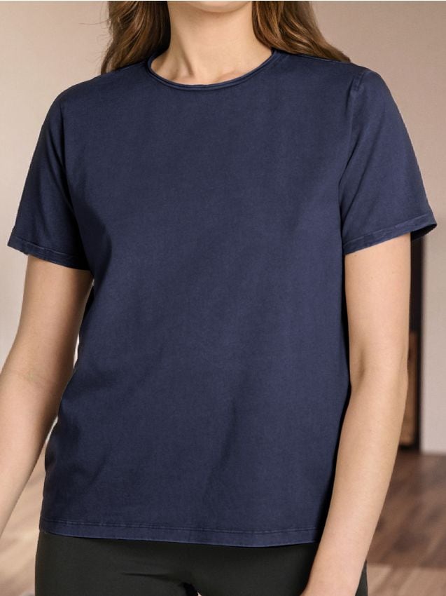 Sinsay - Koszulka z efektem sprania - niebieski