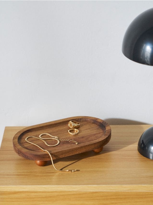 Sinsay - Tavă decorativă din lemn cu picioare - bej