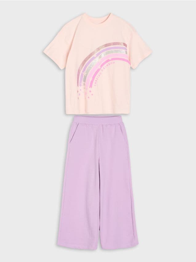 Sinsay - Set de tricou cu mânecă scurtă și pantaloni - multicolor