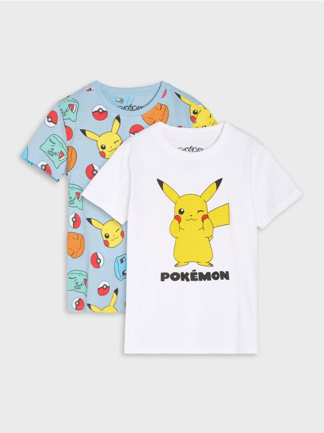 Sinsay - Tricouri din bumbac cu imprimeu 2 pack Pokemon - multicolor