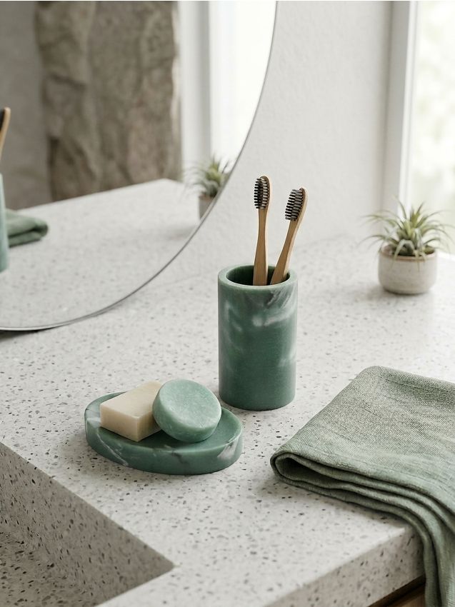 Sinsay - Set de baie - verde-maroniu