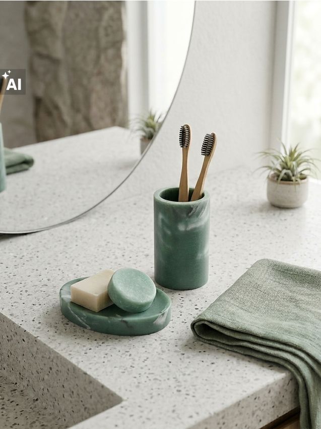Sinsay - Set de baie - verde-maroniu