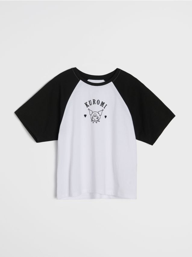 Sinsay - Tricou din bumbac cu imprimeu Kuromi - negru