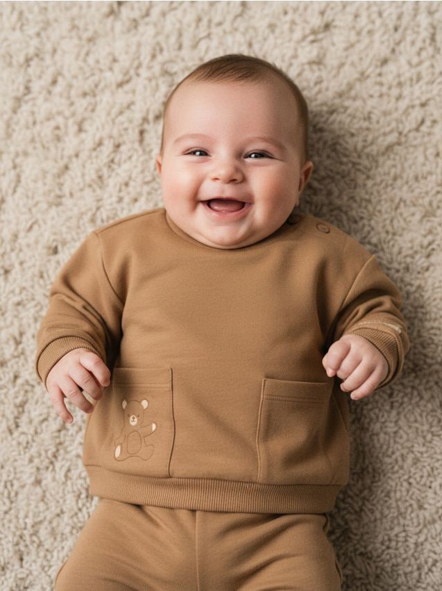 Sinsay - Mikina s okrúhlym výstrihom - béžová