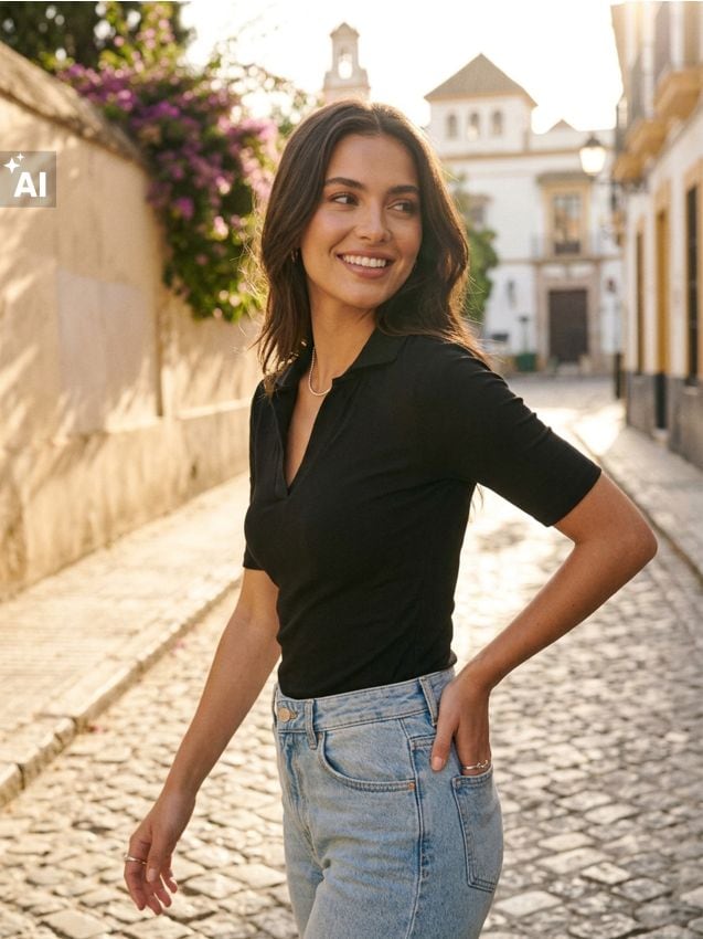 Sinsay - Body cu guler - negru