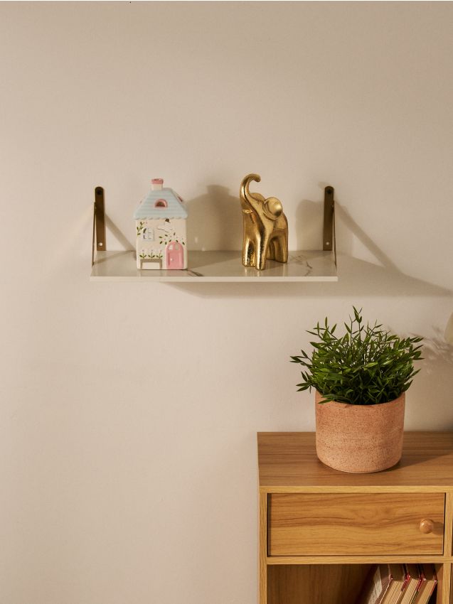 Sinsay - Raft suspendat cu model marmorat - alb