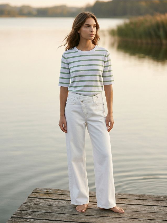 Sinsay - Husă de masă din bumbac cu motiv de lămâi - verde-deschis