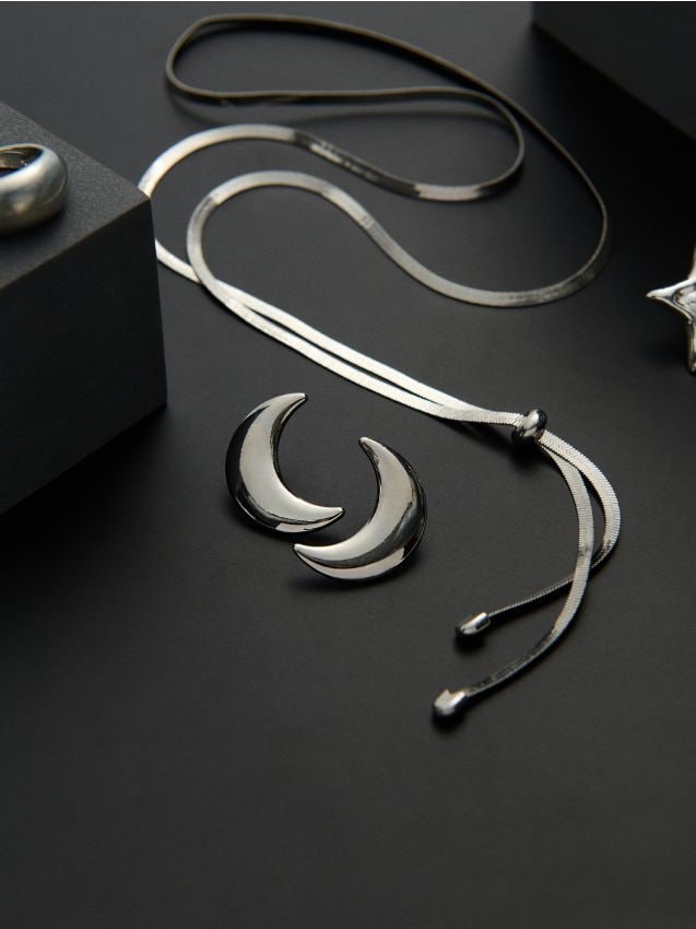 Orecchini a forma di luna - argento