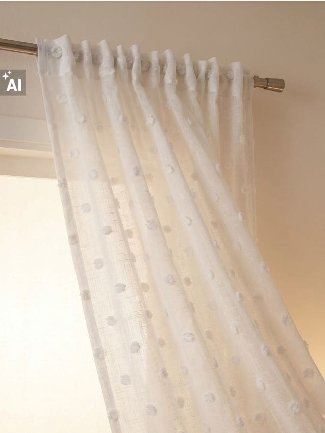 Sinsay - Fereastră cu bandă și model cu buline - alb
