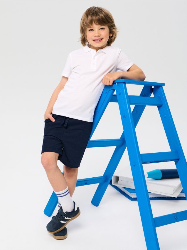 Sinsay - Șorturi basic din material sport 2 pack - bleumarin