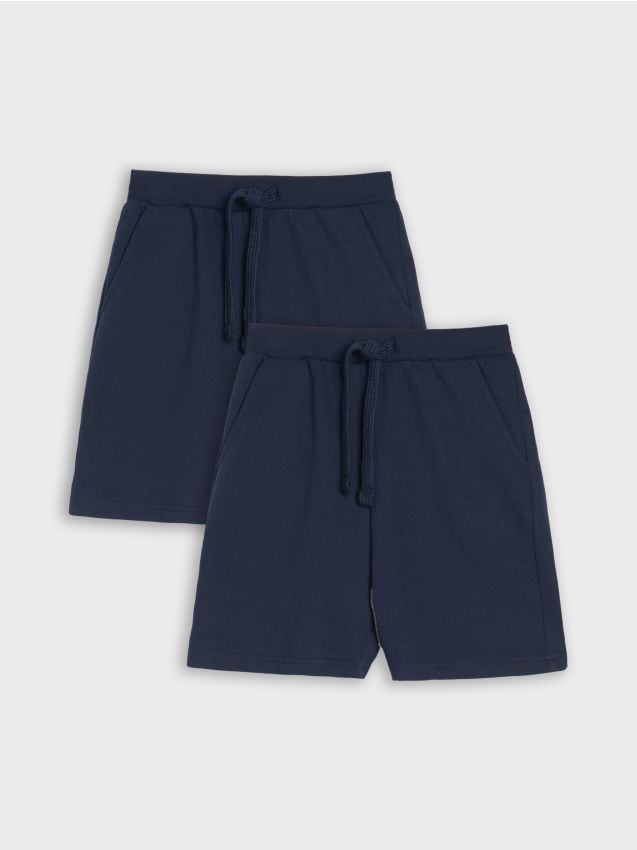 Sinsay - Șorturi basic din material sport 2 pack - bleumarin