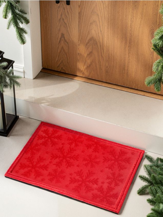 Sinsay - Rohožka so štruktúrovaným vzorom snehových vločiek - červená