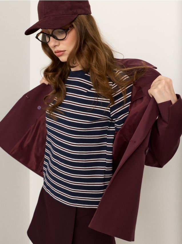 Sinsay - Tricou din bumbac în dungi - altele