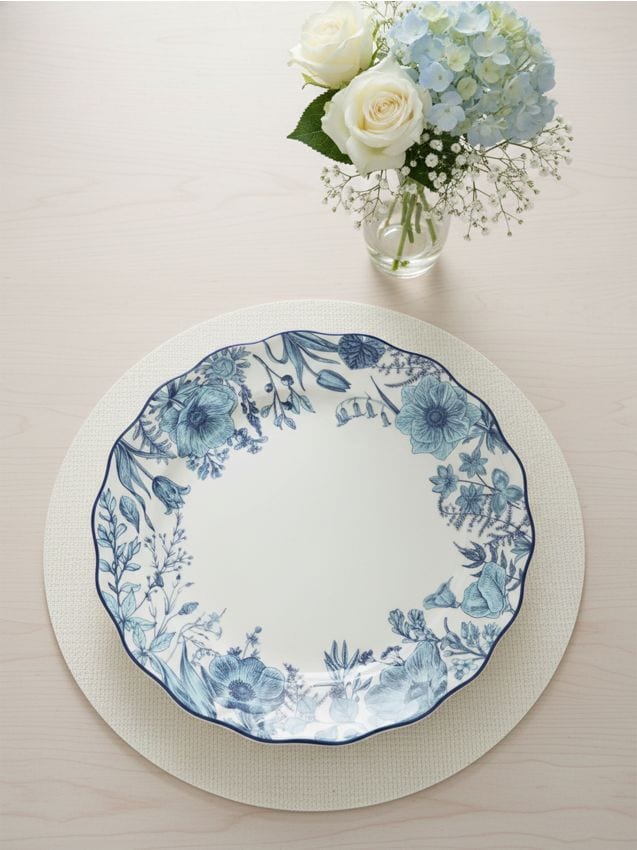 Sinsay - Farfurie ceramică cu motiv floral - bleumarin