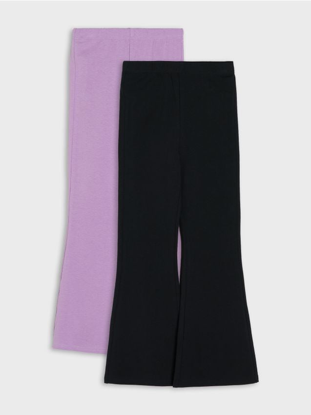 Sinsay - Bawełniane spodnie flare 2 pack - wielobarwny