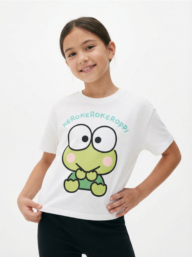 Sinsay - Tricou din bumbac cu imprimeu Keroppi - alb