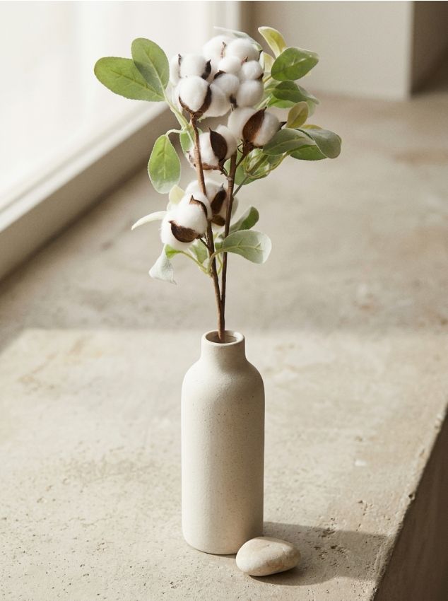 Sinsay - Ramură decorativă de bumbac - alb