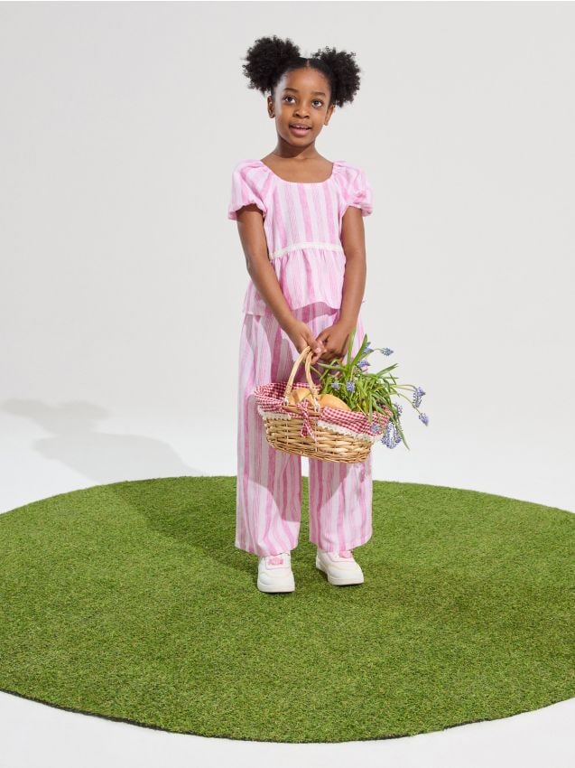 Sinsay - Set tricotat cu dantelă decorativă - roz