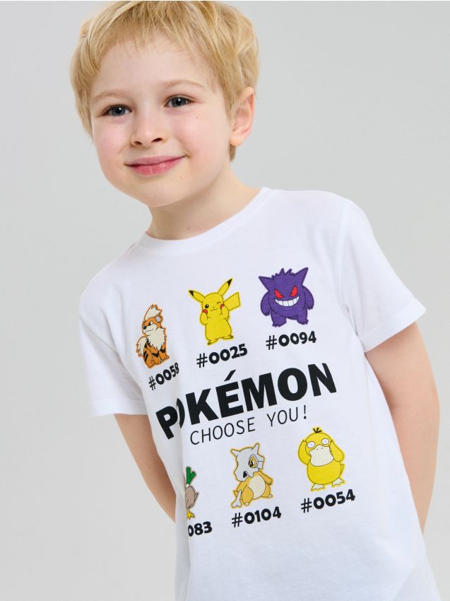 Sinsay - Tricou din bumbac cu imprimeu Pokemon - alb