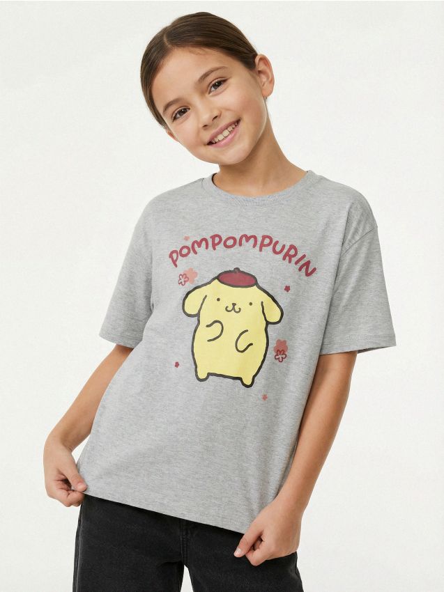 Sinsay - Tricou din bumbac cu imprimeu Pompompurin - gri deschis