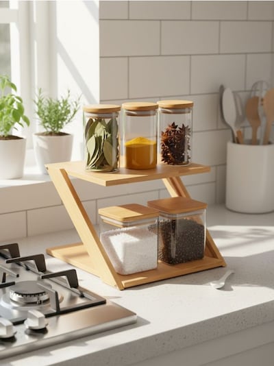 Вільностояча складна бамбукова полиця