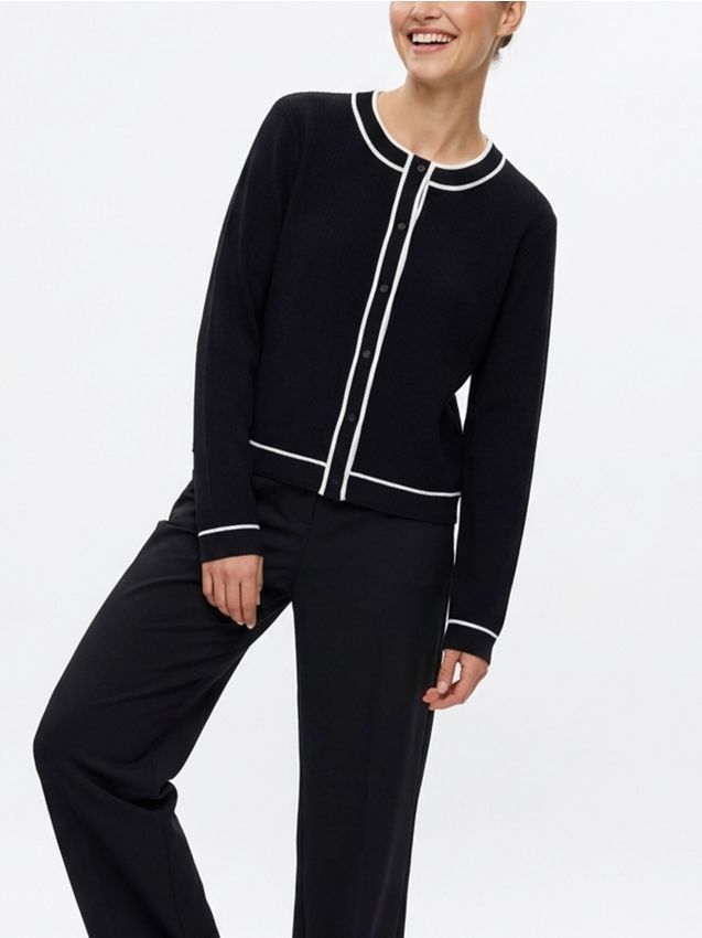 Sinsay - Kardigan z kontrastową lamówką - czarny