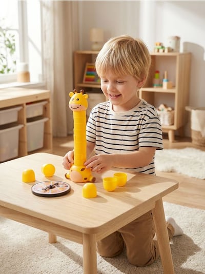 Zsiráf tornyozó játék