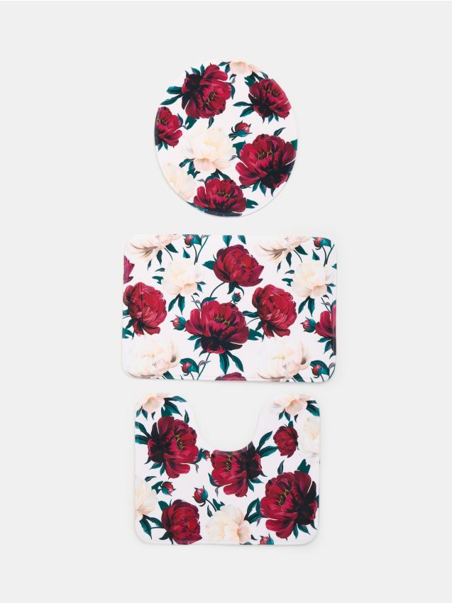 Sinsay - Set de covorașe de baie cu model floral 3 pack - multicolor