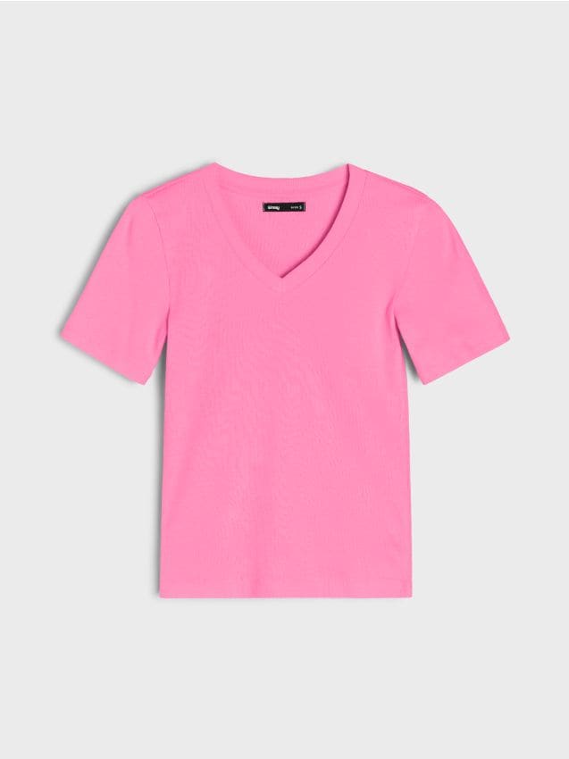 Sinsay - Tricou basic - roz-aprins