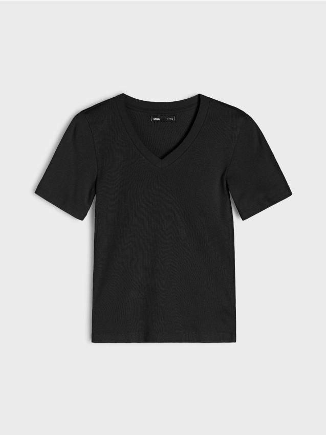Sinsay - Tricou basic - negru