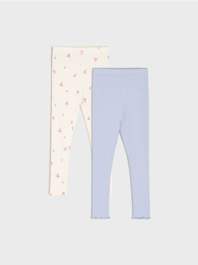 Sinsay - Colanți striați cu motiv floral 2 pack - multicolor