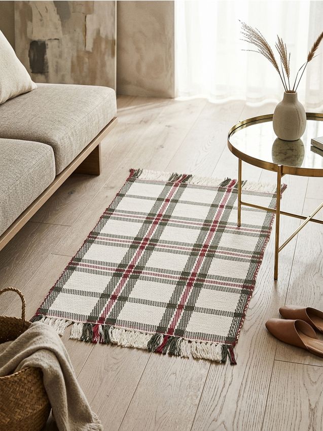 Sinsay - Covor în carouri cu franjuri - multicolor