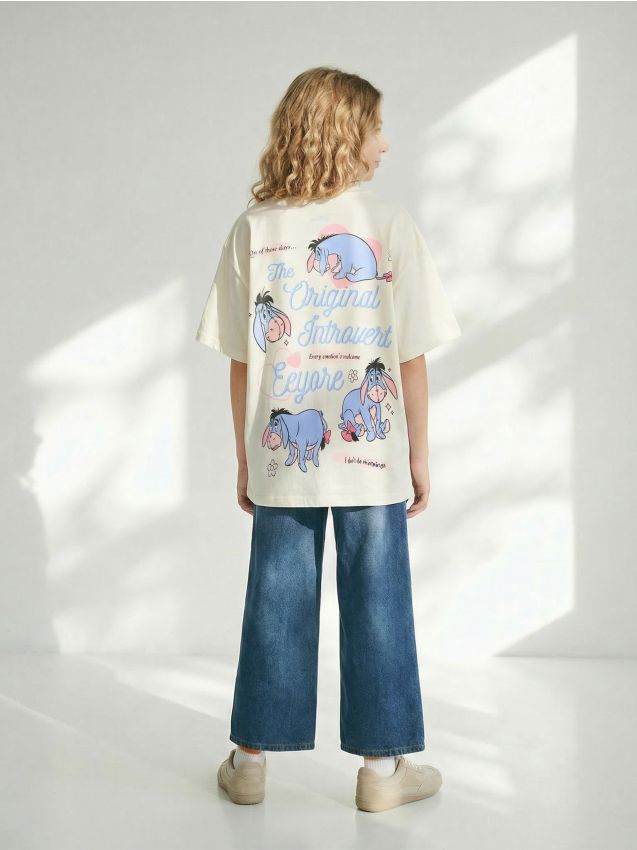 Sinsay - Tricou din bumbac cu imprimeu Winnie the Pooh - crem