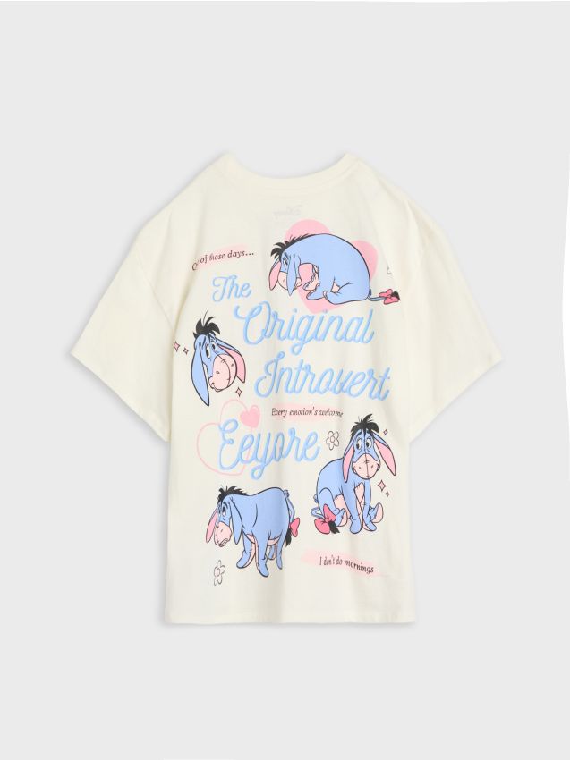 Sinsay - Tricou din bumbac cu imprimeu Winnie the Pooh - crem