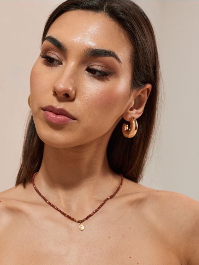 Collana con perline e ciondolo - multicolor