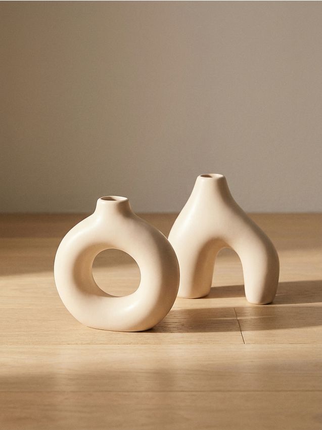 Sinsay - Set de vaze ceramice 2 pack - alb