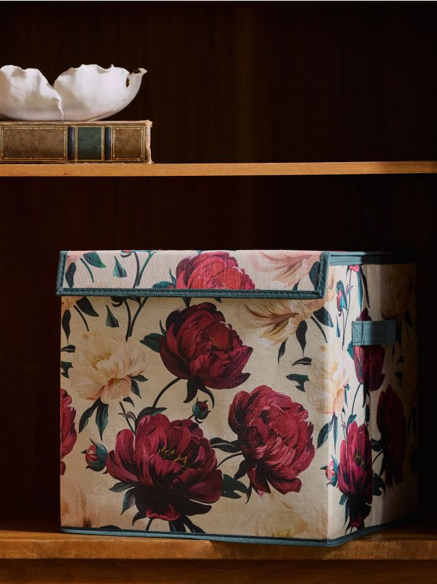 Sinsay - Cutie de depozitare cu motiv floral - nude
