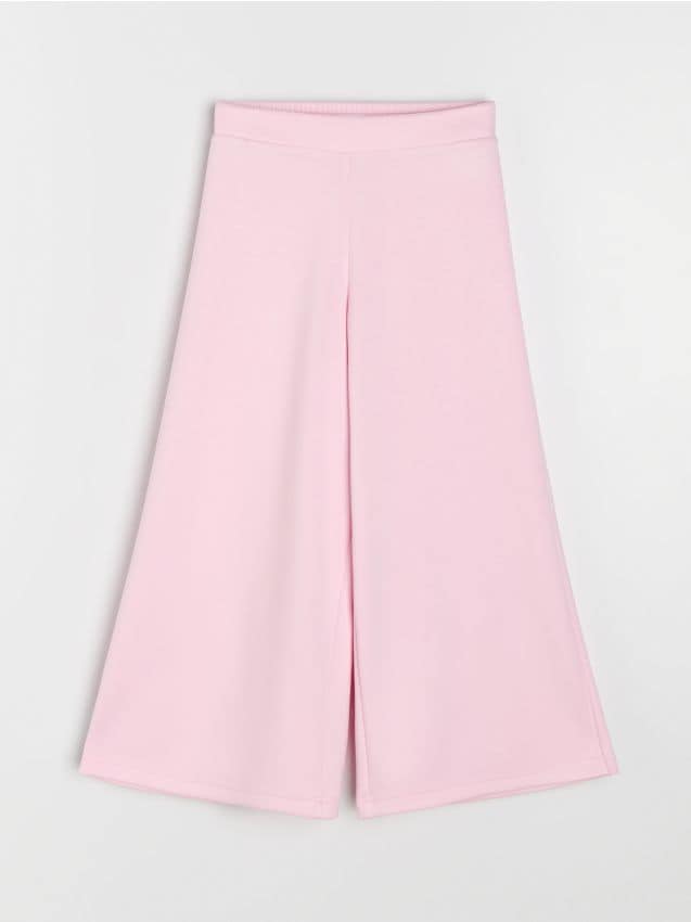 Sinsay - Pantaloni culotte din tricot moale cu adaos de viscoză - roz
