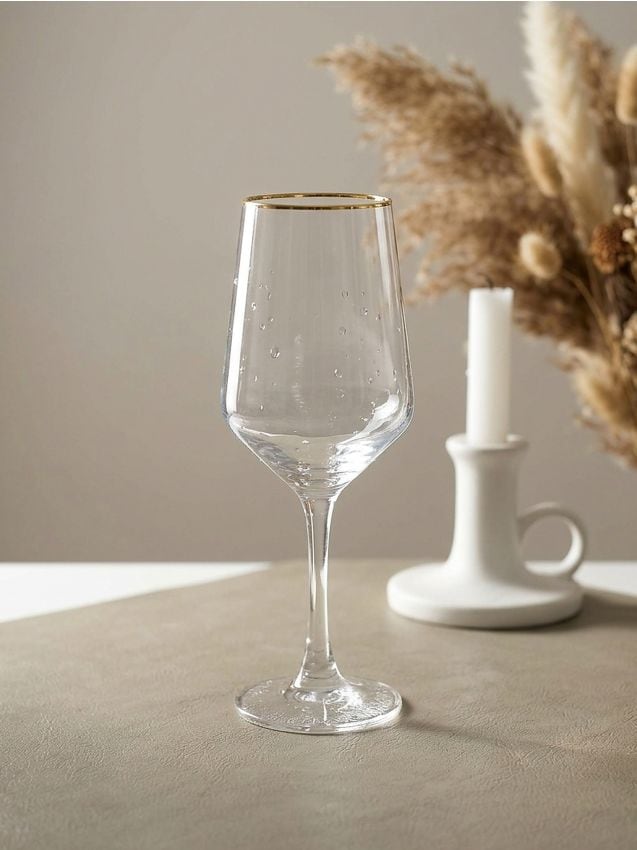 Sinsay - Pahar cu picior cu margine aurie - clear