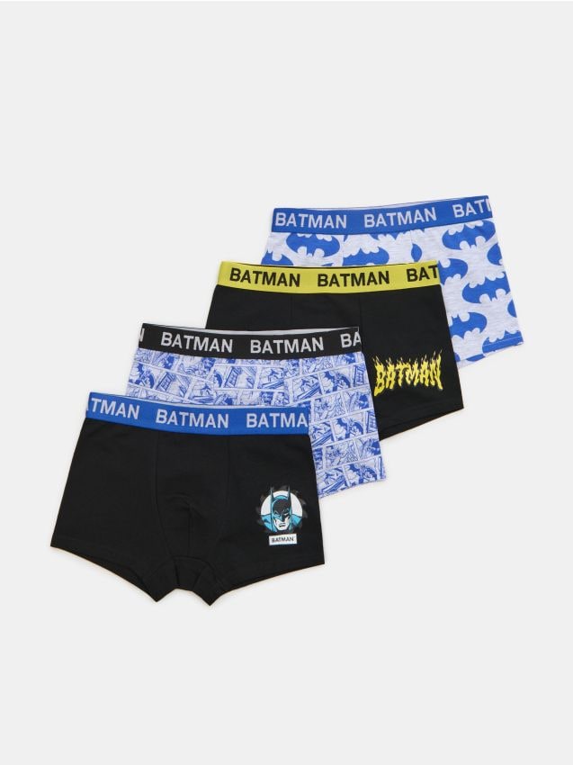 Sinsay - Bawełniane majtki 4 pack Batman - czarny