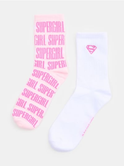 Ребристі бавовняні шкарпетки 2 шт. Super Girl