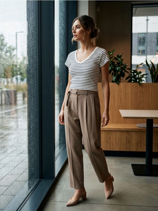 Sinsay - Tricou basic în dungi - multicolor