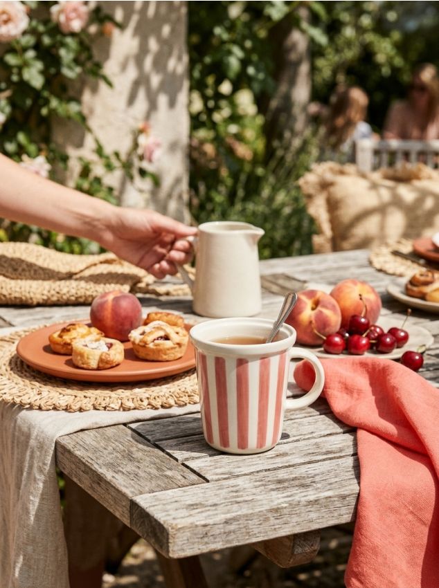 Sinsay - Cană în dungi - roz-pastel