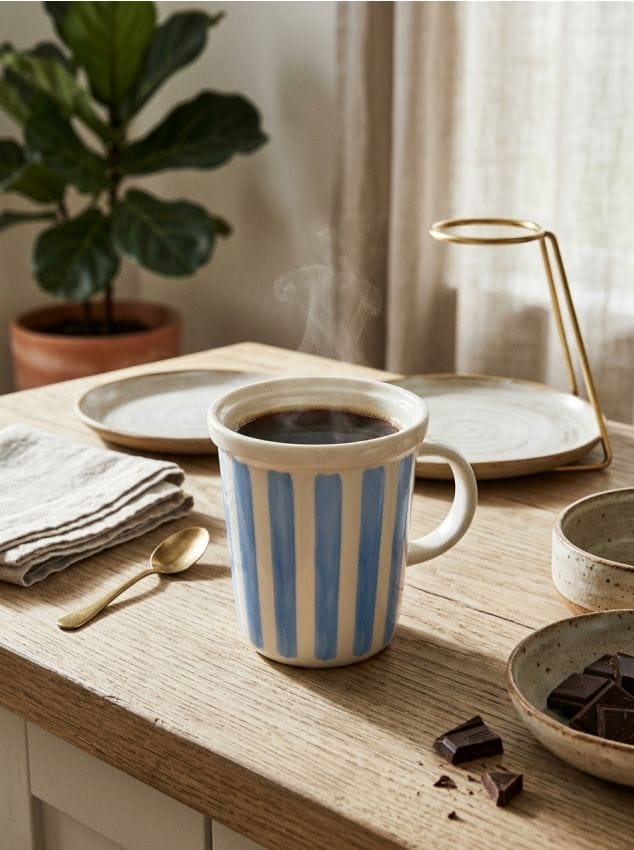 Sinsay - Cană în dungi - albastru