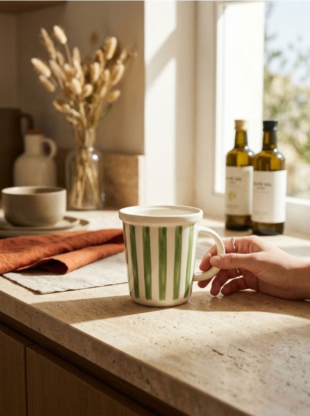 Sinsay - Cană în dungi - verde